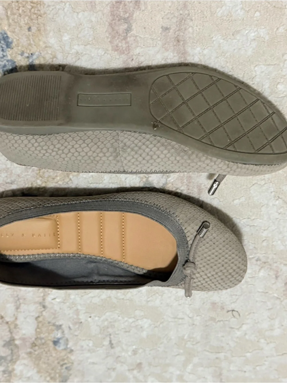 Kelly & Katie Taupe Textured Ballet Flats